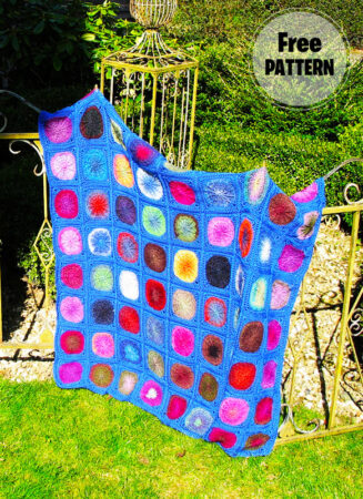Sunny Granny Square Crochet Blanket Free Pattern