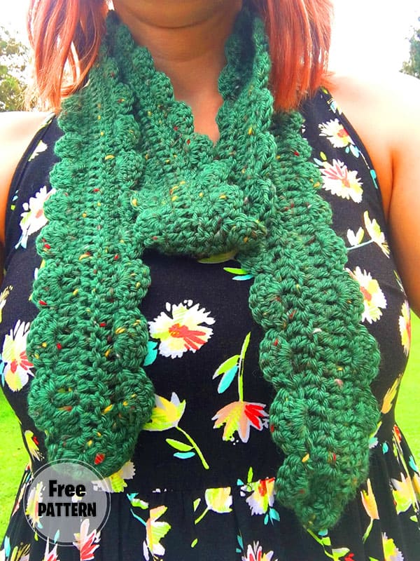 Green One Skein Scarf Crochet Pattern Free PDF