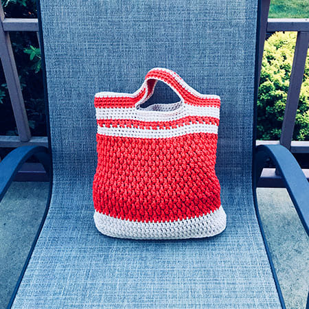 Red Brickwork Free Crochet Beach Bag Pattern