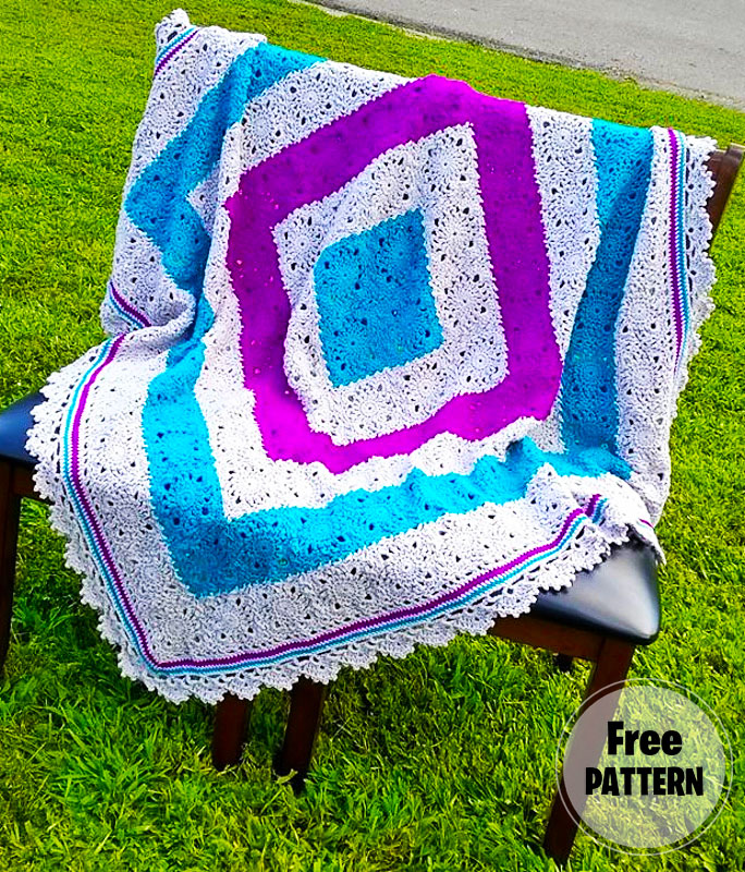 Square Crcyle Crochet Throw Free Pattern (1)