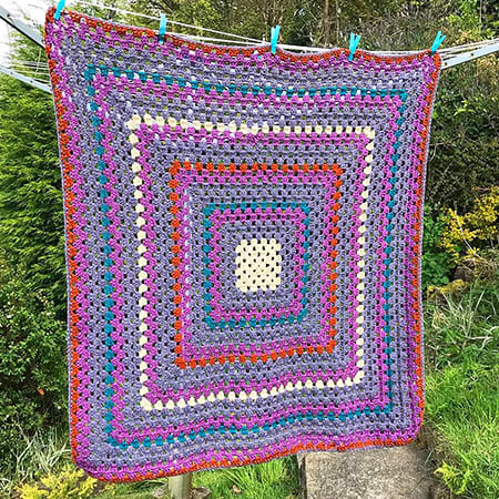 Cute Squares Crochet Blanket Free PDF Pattern