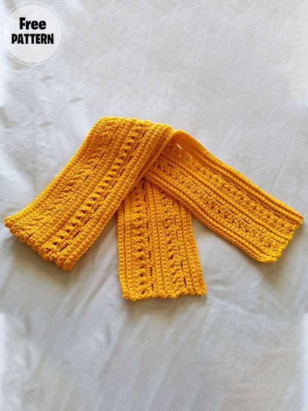 Gentleman Free Crochet Scarf Pattern