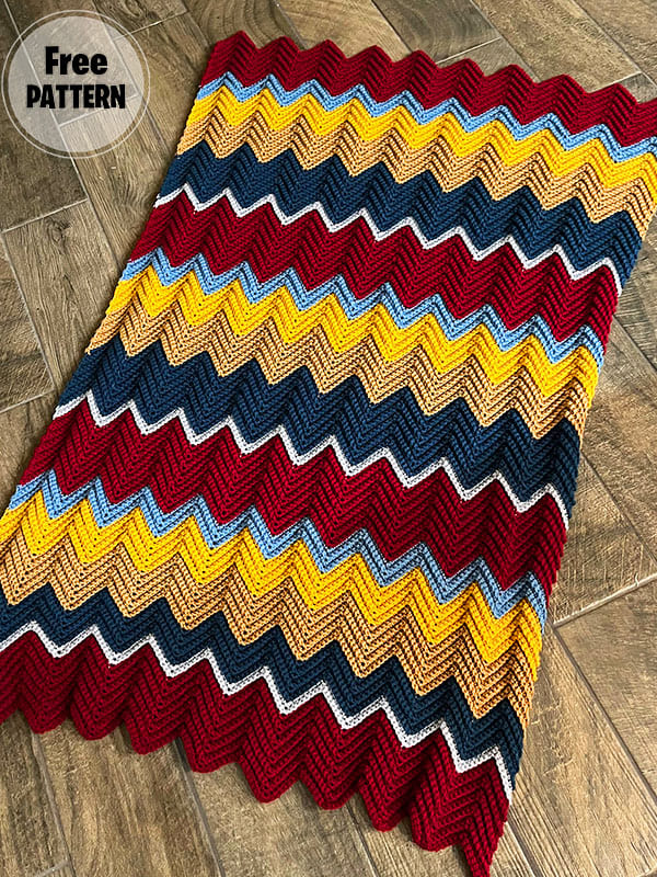 Ripple Blanket Free Easy Crochet Pattern