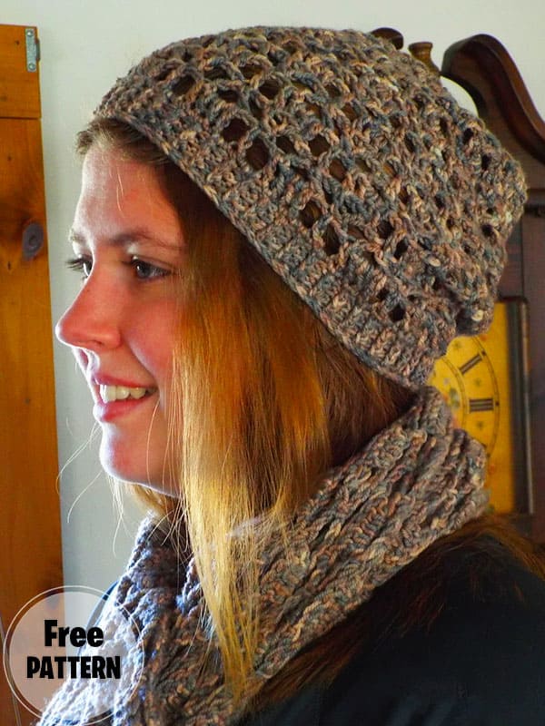 Slouch Leaves Crochet Hat Free Patterns