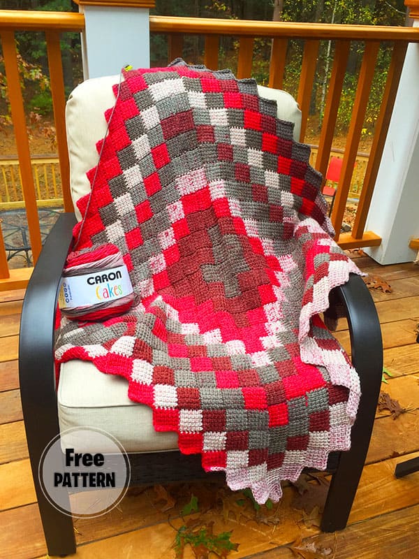 Small Squares Free Crochet Throw Blanket Pattern