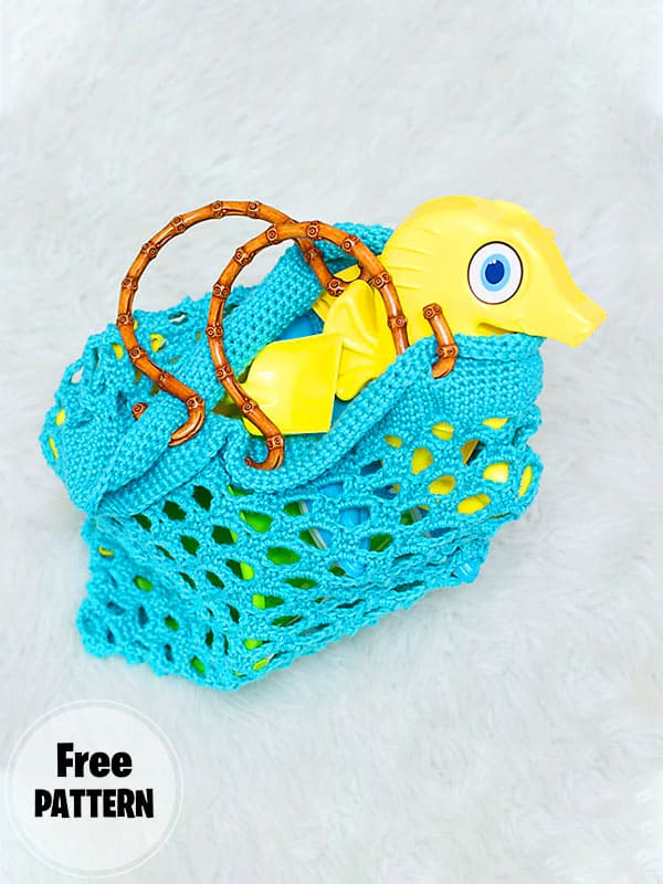 Turquoise Beach Tote Bag Free Crochet Pattern