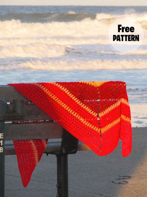 Three Big Triangle Pattern Shawl Crochet PDF
