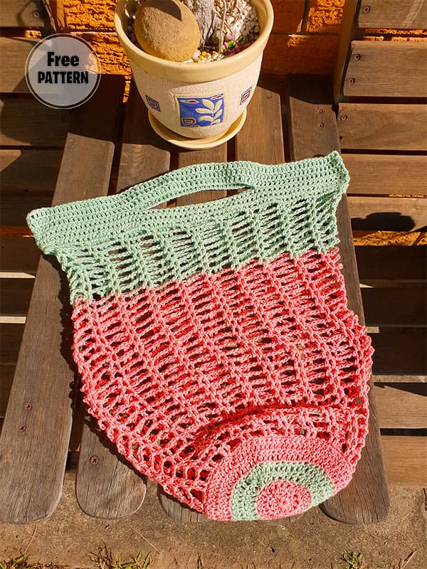 Bicolor Bag Crochet Free Pattern Market Pocket 